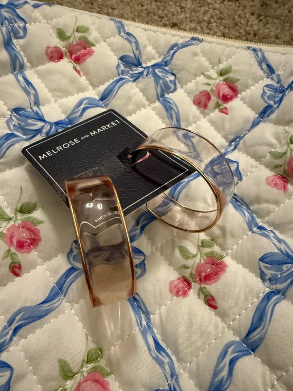 Melrose and Market Clear Resin Earrings in Amber Tint
